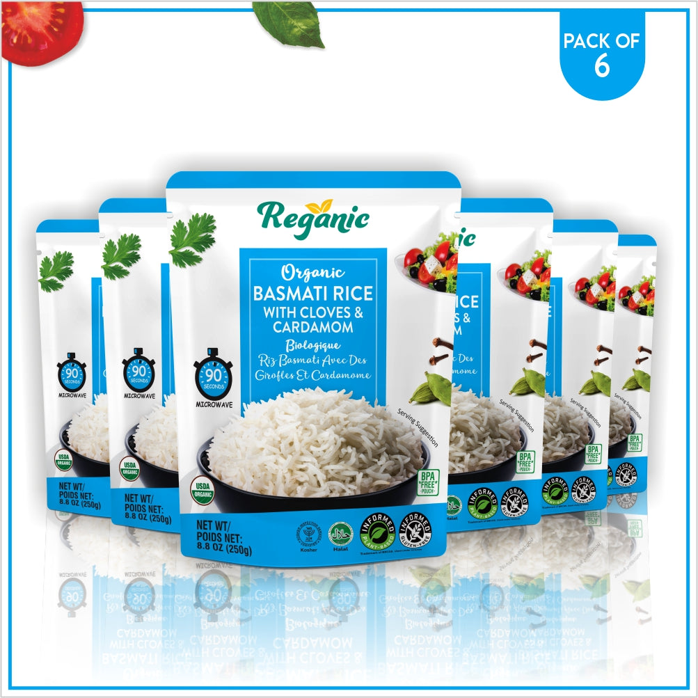 Reganic Organic Basmati Rice with Cloves & Cardamom (Pack of 6)