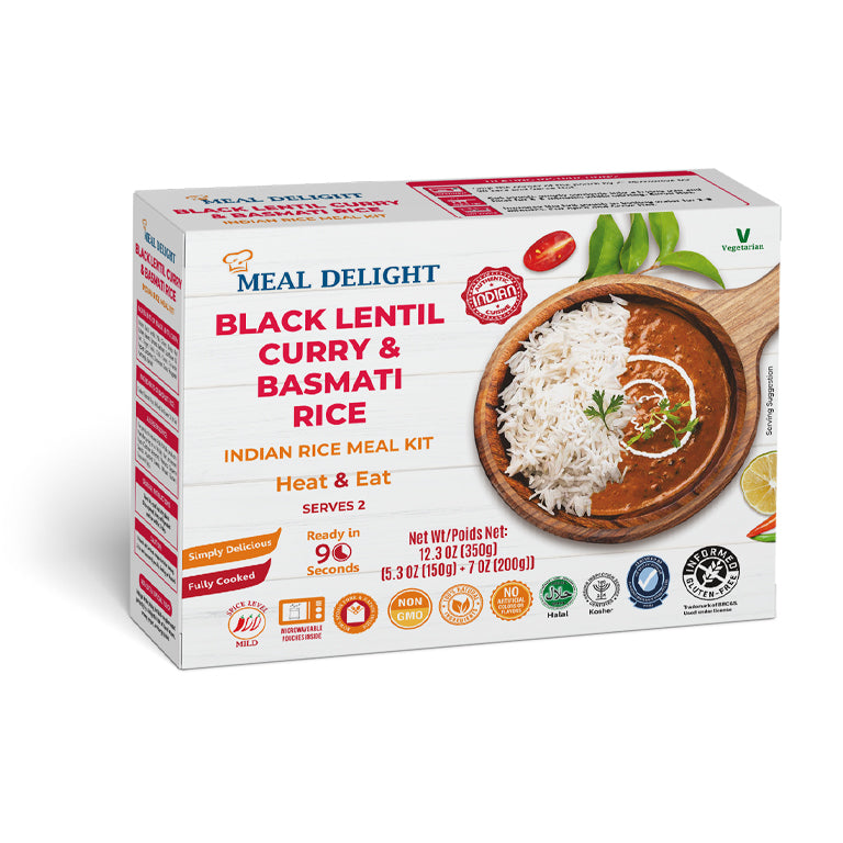 Ready To Eat Basmati Rice with Black Lentils Curry - Ready in 90 Seconds