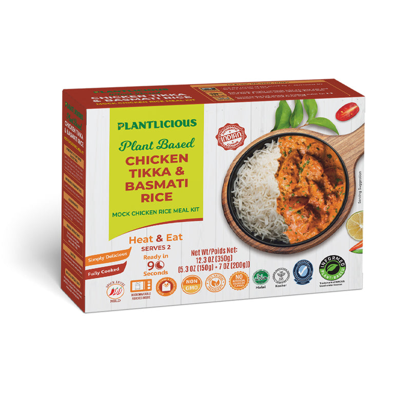 Ready to Eat Meal Basmati Rice with Plant Based Chicken Tikka - Ready in 90 Seconds