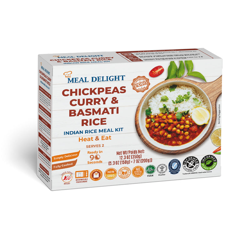 Ready To Eat Basmati Rice with Chickpeas Curry - Ready in 90 Seconds