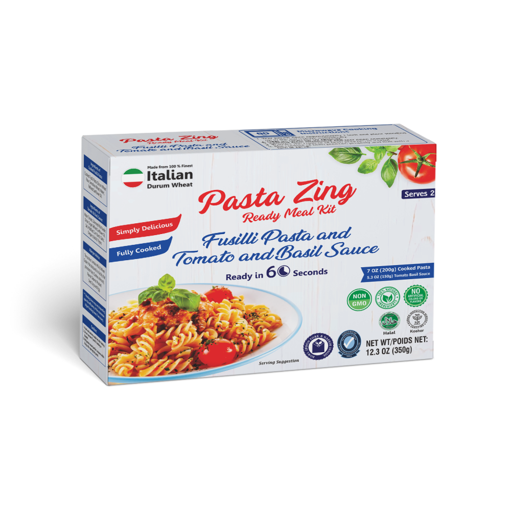 Fusilli Pasta and Tomato & Basil Sauce Ready Meal Kit - Ready in 60 Seconds