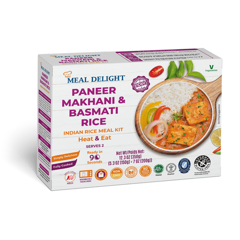 Ready To Eat Basmati Rice with Paneer Makhani Curry - Ready in 90 Seconds