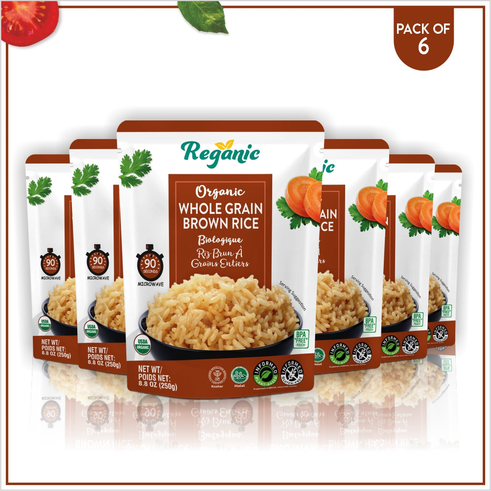 Reganic Organic Whole Grain Brown Rice(Pack of 6)