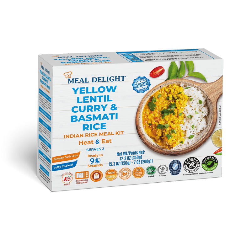 Ready To Eat Basmati Rice with Yellow Lentils Curry - Ready in 90 Seconds